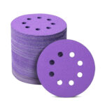 5 Inch 8 Hole Ceramic Hook & Loop Sanding Discs 50 Pack