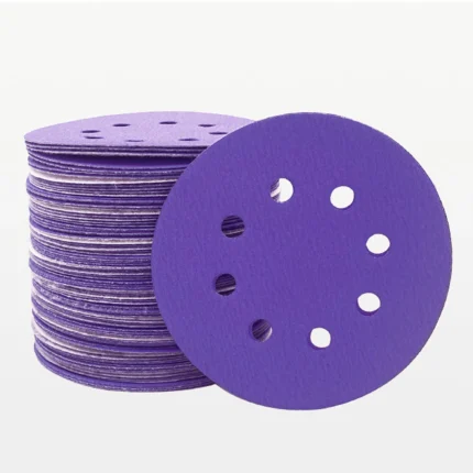 5 Inch 8 Hole Ceramic Hook & Loop Sanding Discs 50 Pack