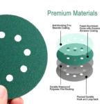 5 Inch 8 Hole Hook and Loop Sanding Discs 50 Pack - Image 2
