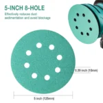 5 Inch 8 Hole Hook and Loop Sanding Discs 50 Pack - Image 9