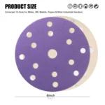 6 Inch 15-Hole Ceramic Hook & Loop Sanding Discs 50 Pack - Image 4
