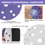 6 Inch 15-Hole Ceramic Hook & Loop Sanding Discs 50 Pack - Image 11